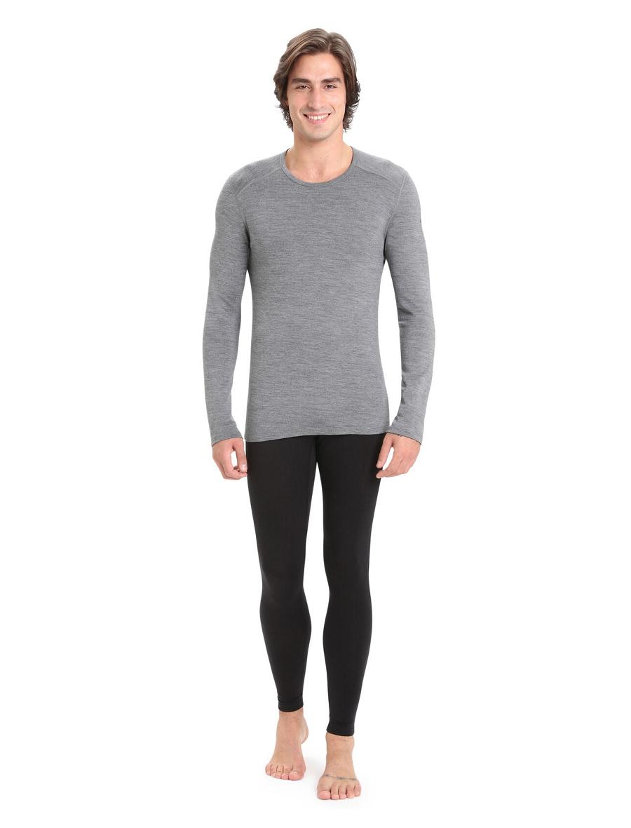 Gritstone Heather Men's Icebreaker Merino 260 Tech Long Sleeve Crewe Thermal Top Base Layers | USA 1396BEXC